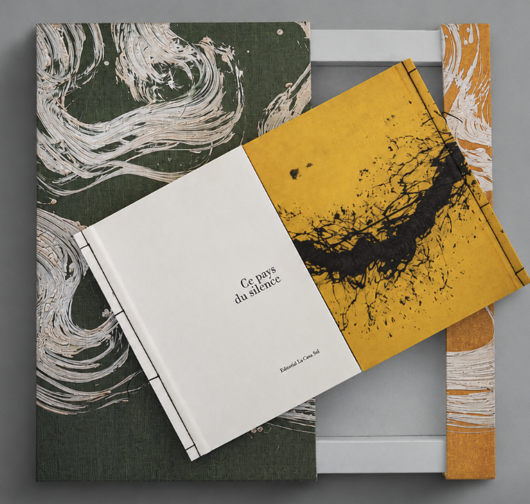 Livre d'artiste avec composition de nature morte contemporaine